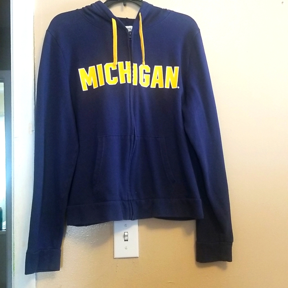 PINK MICHIGAN ZIP UP HOODIE